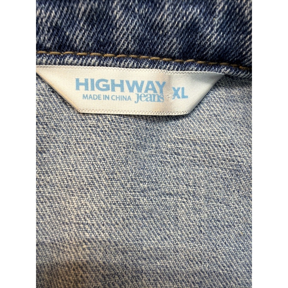 Highway Jeans Blue Very‎ Distressed Buttoned Denim Jacket Size XL women - Picture 9 of 16